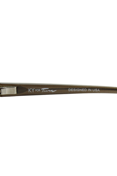 KY for Tura Womens Square Frame Silver Tone Sunglasses Brown
