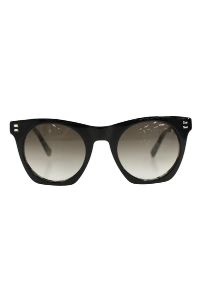 KY for Tura Womens Silver Tone Grey Oval Lens Sunglasses Black