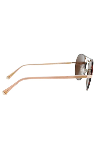 4622477 KY for Tura Womens Gold Tone Oval Lens Sunglasses Brown Pink