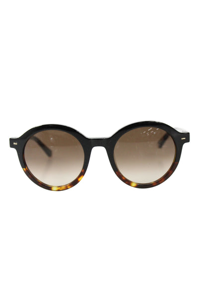 KY for Tura Womens Tortoise Shell Frame Bottom Oval Lens Sunglasses Black Brown