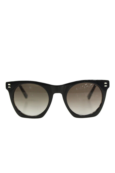 KY for Tura Womens Silver Tone Oval Frame Sunglasses Black Ivory