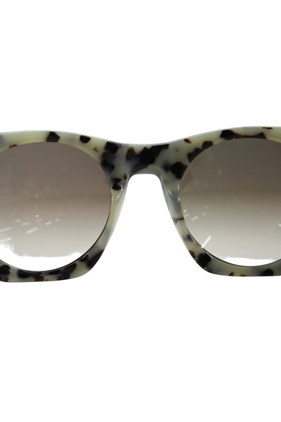 KY for Tura Womens Silver Tone Oval Frame Sunglasses Black Ivory