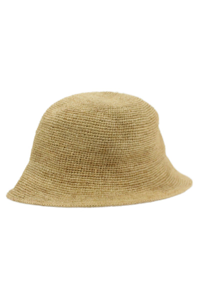 Me + Em Womens Raffia Bucket Hat Beige Size One Size