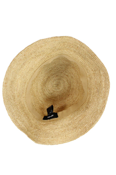Me + Em Womens Raffia Bucket Hat Beige Size One Size