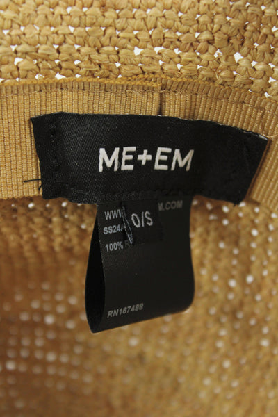 Me + Em Womens Raffia Bucket Hat Beige Size One Size