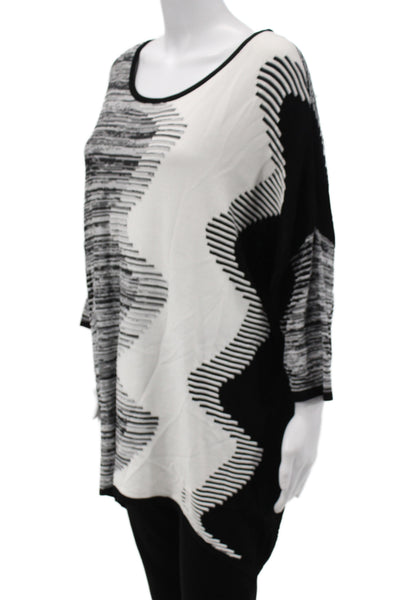Joseph Ribkoff Women Tunic Blouse Black Lace-Up Long Sleeve Size M