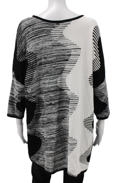 Joseph Ribkoff Women Tunic Blouse Black Lace-Up Long Sleeve Size M