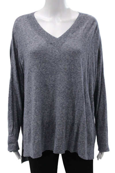 Zoe Couture Unisex V-Neck Pullover Gray Cashmere Blend Long Sleeve Size M