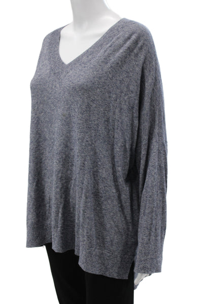Zoe Couture Unisex V-Neck Pullover Gray Cashmere Blend Long Sleeve Size M