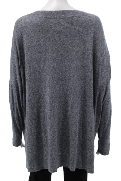 Zoe Couture Unisex V-Neck Pullover Gray Cashmere Blend Long Sleeve Size M