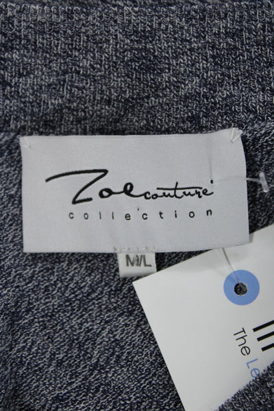 Zoe Couture Unisex V-Neck Pullover Gray Cashmere Blend Long Sleeve Size M