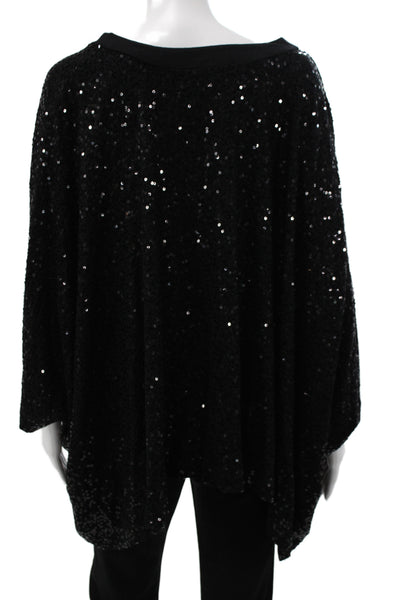 Karen Kane Unisex Cardigan Black V Neck 3/4 Sleeve Rayon Spandex Size XL