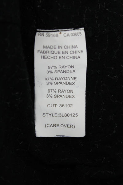 Karen Kane Unisex Cardigan Black V Neck 3/4 Sleeve Rayon Spandex Size XL