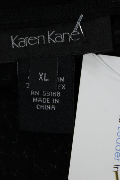 Karen Kane Unisex Cardigan Black V Neck 3/4 Sleeve Rayon Spandex Size XL