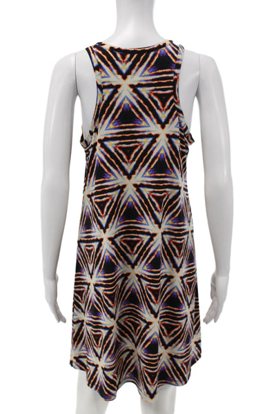 Veronica M Women Tank Dress Black Aztec Short Sleeveless Size M