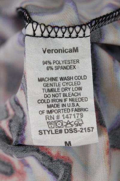 Veronica M Women Tank Dress Black Aztec Short Sleeveless Size M