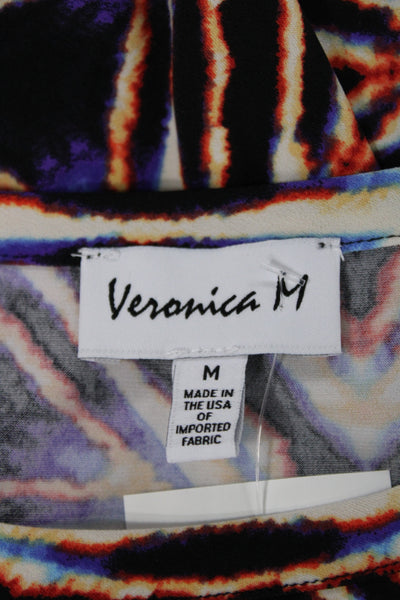 Veronica M Women Tank Dress Black Aztec Short Sleeveless Size M