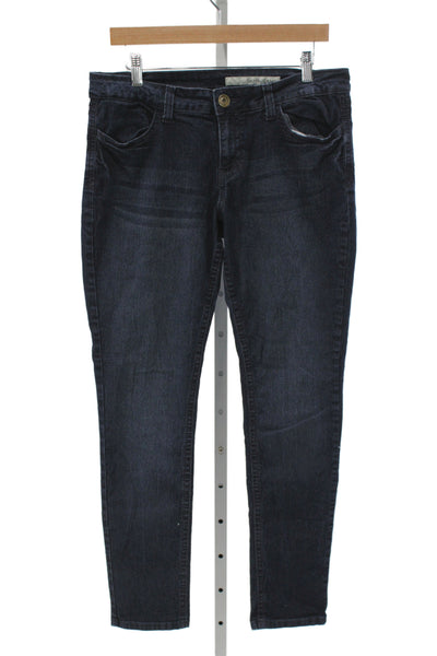 DKNY Jeans Womens Skinny Ankle Mid Rise Jeans Dark Blue Size 12