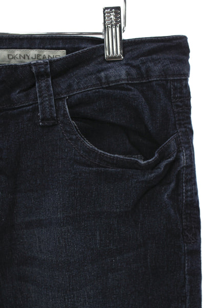 DKNY Jeans Womens Skinny Ankle Mid Rise Jeans Dark Blue Size 12