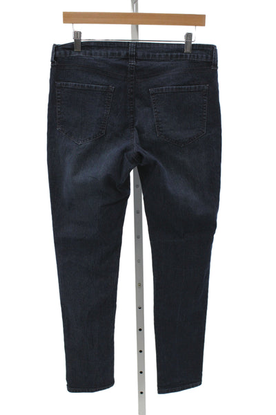 DKNY Jeans Womens Skinny Ankle Mid Rise Jeans Dark Blue Size 12