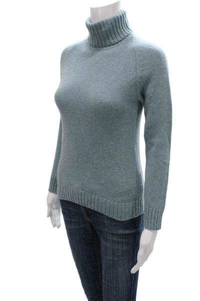 Base Unisex Pullover Sweaters Blue Turtleneck Long Sleeve Size 0