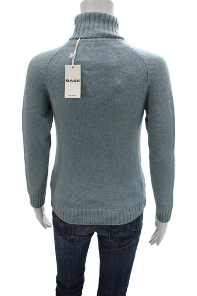 Base Unisex Pullover Sweaters Blue Turtleneck Long Sleeve Size 0
