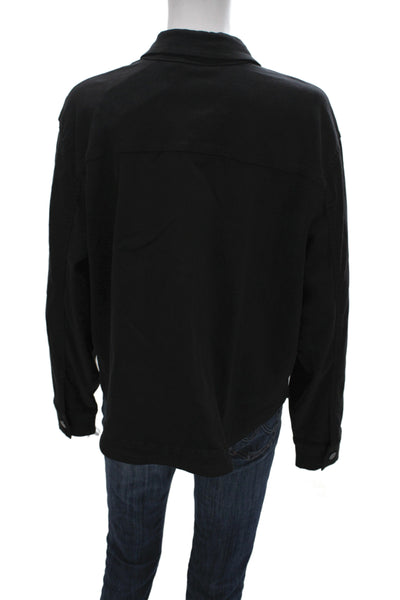 Renuar Unisex Black Collared Button Jacket Long Sleeve Classic Size 2XL