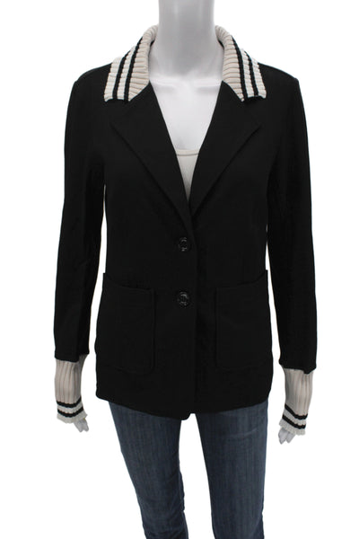 Renuar Womens Black Collared Button Blazer Classic Fall Size XL