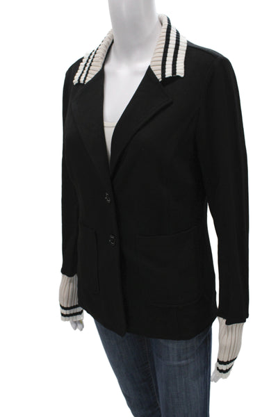 Renuar Womens Black Collared Button Blazer Classic Fall Size XL