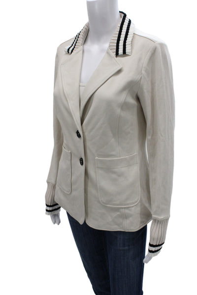 Renuar Womens Collared Beige Classic Button Long Sleeve Blazer Size 2XL