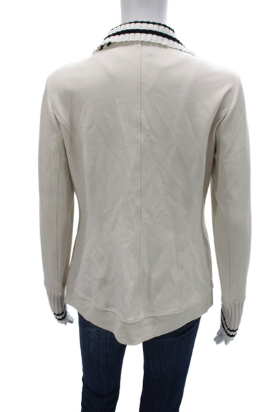 Renuar Womens Collared Beige Classic Button Long Sleeve Blazer Size 2XL