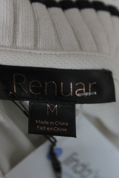 Renuar Women Beige Collared Button Blazer Long Sleeve Classic Fall Size M