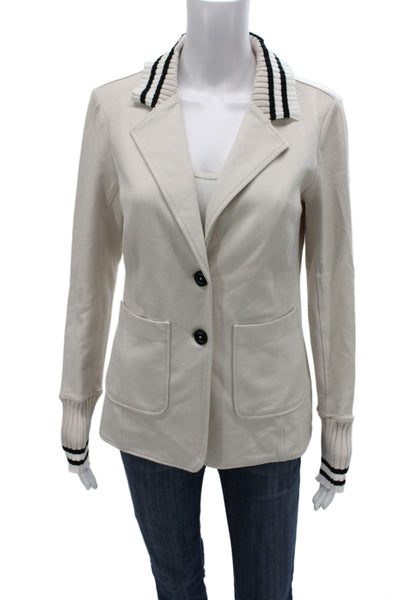 Renuar Women Beige Collared Button Blazer Long Sleeve Classic Size L