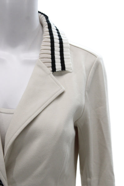 Renuar Women Beige Collared Button Blazer Long Sleeve Classic Size L
