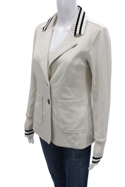 Renuar Women Beige Collared Button Blazer Long Sleeve Classic Size L