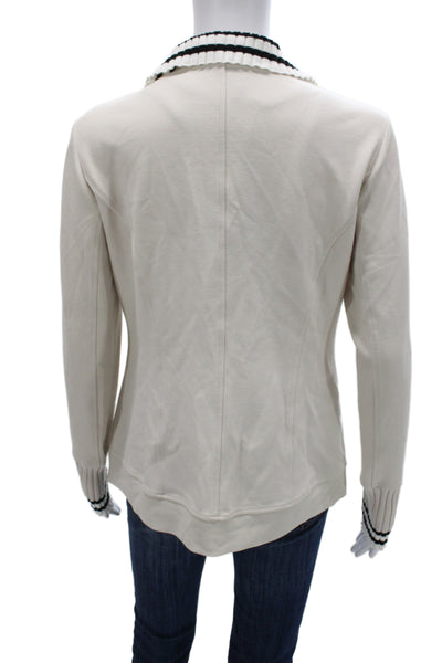 Renuar Women Beige Collared Button Blazer Long Sleeve Classic Size L