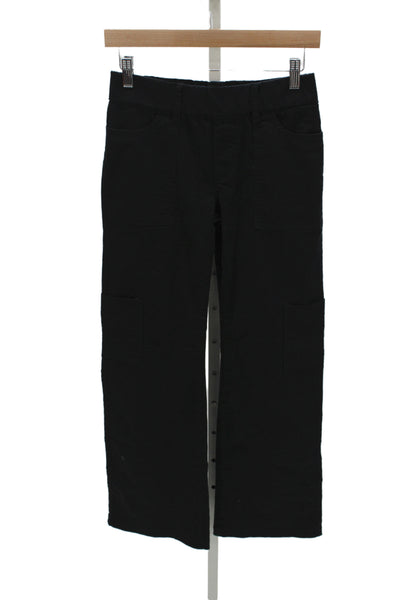 Flog Women Cargo Pants Black Button 98% Cotton 2% Lycra Inseam 32 Size 24