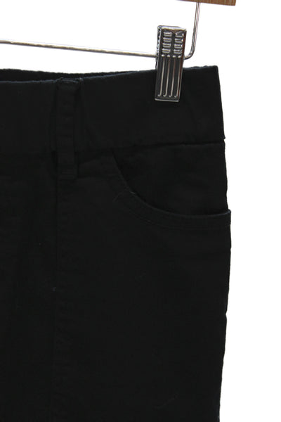 Flog Women Cargo Pants Black Button 98% Cotton 2% Lycra Inseam 32 Size 24