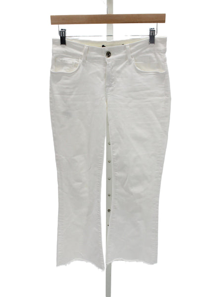 J Brand Women Cropped Straight White Low Rise Jeans Size 27