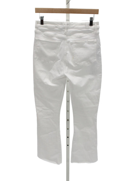 7 For All Mankind Womens Straight Cropped Jeans White Size 28