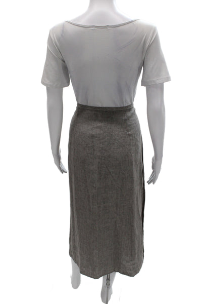 Eileen Fisher Womens Straight Pencil Skirt Gray Linen Petite Size S