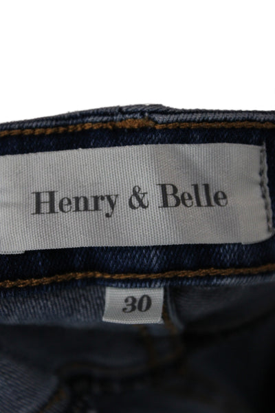 Henry & Belle Womens Ankle Cropped Dark Blue High Rise Jeans Size 30