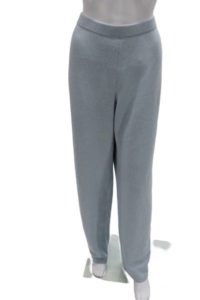 St. John Collection Women Light Blue Dress Pants Wool Rayon Size L