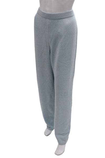 St. John Collection Women Light Blue Dress Pants Wool Rayon Size L