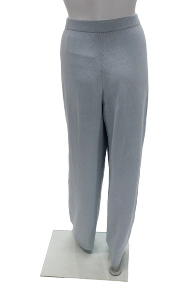 St. John Collection Women Light Blue Dress Pants Wool Rayon Size L