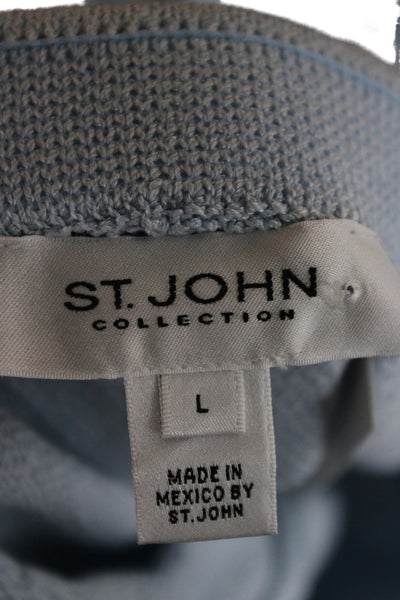 St. John Collection Women Light Blue Dress Pants Wool Rayon Size L