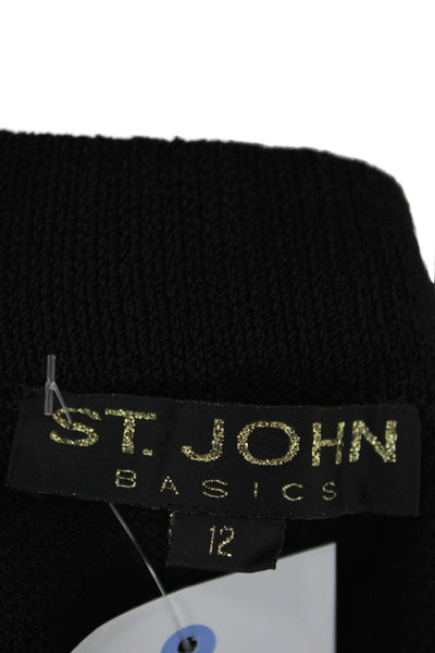 St. John Basics Unisex Dress Pants Black Polyester Size 12