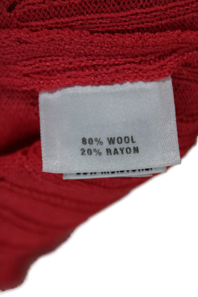 St. John Sport Womens Cardigan Red Short Sleeve Button Size L