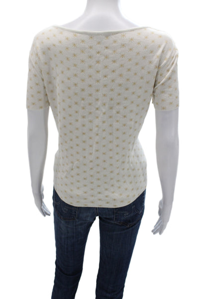 St. John Sport Women White T-Shirt Short Sleeve Round Neck Viscose Size L