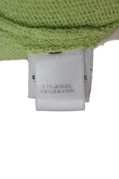 St. John Sport Unisex Green V-Neck Pullover Sweater 3/4 Sleeve 71% Wool Size XL